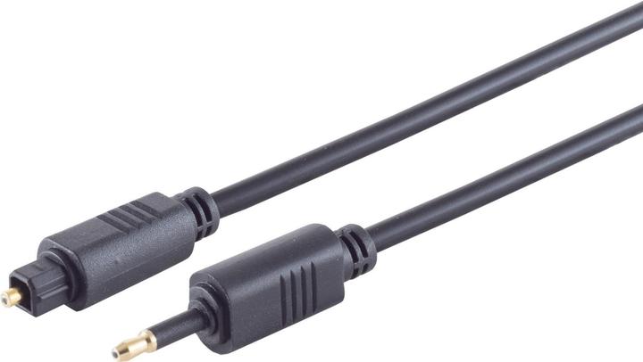 Actual product image Shiverpeaks S/CONN maximum connectivity fibre optic cable 4.0mm, Toslink plug to 3.5mm Opti plug, 2 (2 m, TOSLINK)