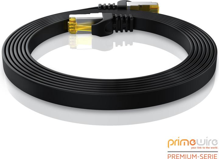 Actual product image Primewire CAT.7 network cable flat - Ethernet Gigabit Lan cable RJ45 - patch cable - comp. CAT.5 CAT.6 CAT.8 (U/FTP, CAT7, 1 m)