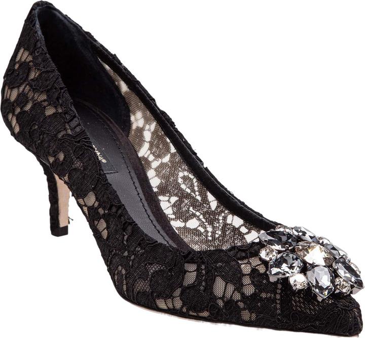Produktbild Dolce & Gabbana bellucci black lace pumps with crystal application (38)