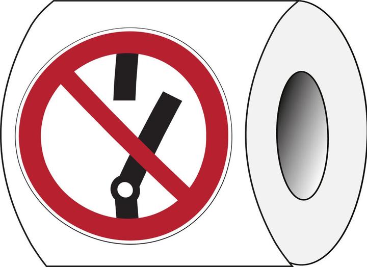 Actual product image Brady PIC 219, B-7541, Safety labels on roll - Prohibition signs, Laminated polyester, Ro
