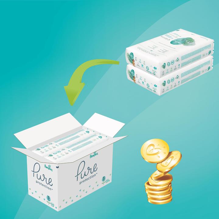 Produktbild Pampers Pure Protection (Gr. 5, Monatsbox, 132 Stück)