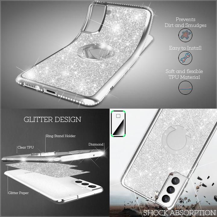 Produktbild Nalia Glitzer Ring Silikon Hülle (Samsung Galaxy S21 FE)