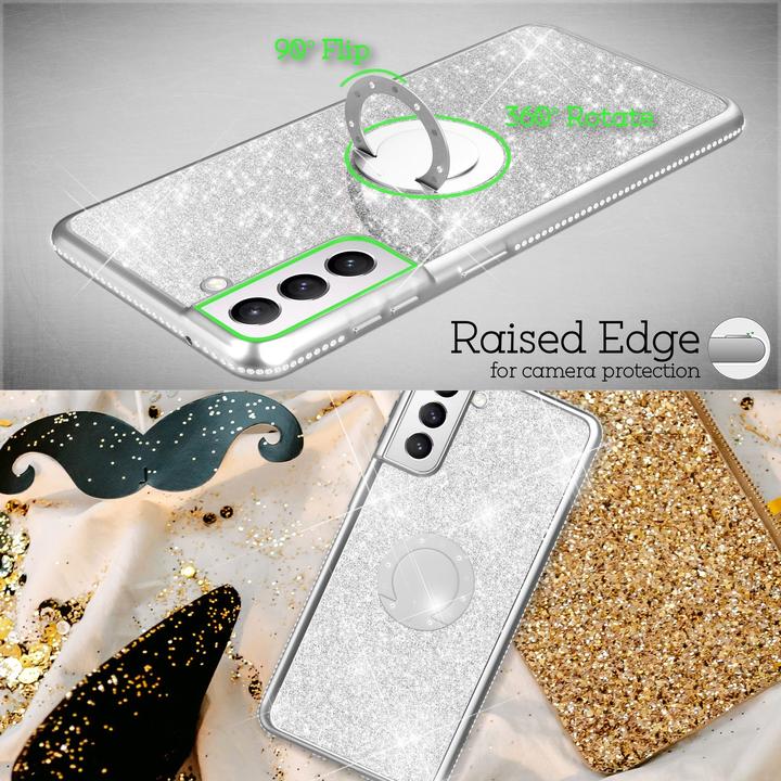 Produktbild Nalia Glitzer Ring Silikon Hülle (Samsung Galaxy S21 FE)