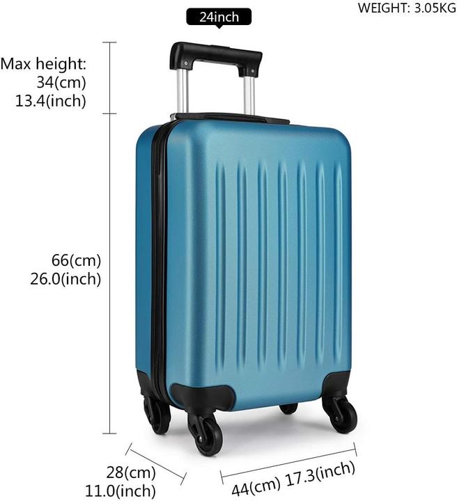 Image du produit Kono Kofferset Trolley Hartschale mit 4 Rollen (85 l, Bagage à main (jusqu'à 50l), M (50 - 90l))