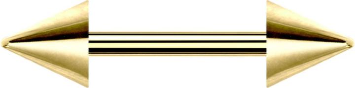 Produktbild Star Piercing Barbell vergoldet mit zwei Cones (Chirurgenstahl 316L)