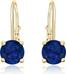 Actual product image JVD Gentle gold-plated earrings withue zircons SVLE0620XH2GM00 - Dimension: 1.4 x 0.7 cm