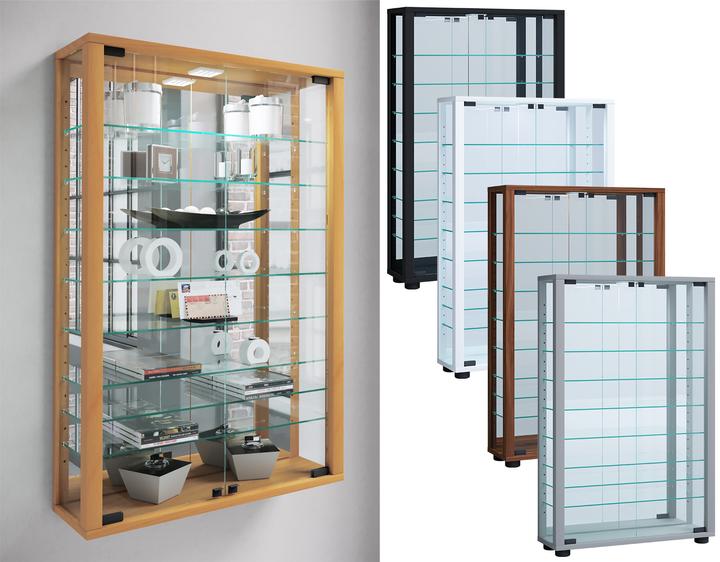 Produktbild VCM Sammel Wandvitrine Holz Glas Vitrosa Mini Spiegel (90 x 59 x 18 cm)