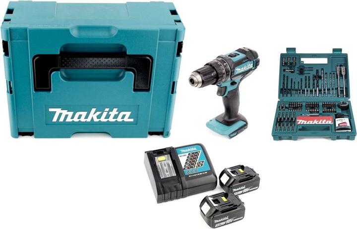 Actual product image Makita DHP482RTJ 18V 2x rechargeable battery-powered impact drill (Rechargeable battery operated)