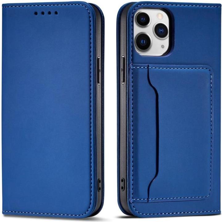 Actual product image Hurtel Magnet Card Case for iPhone 12 Pro cover card wallet card stand blue (Apple iPhone 12 Pro)