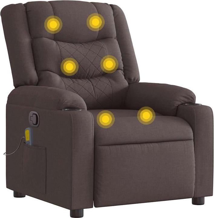Image du produit VidaXL Fauteuil de massage Tissu Marron Foncé
