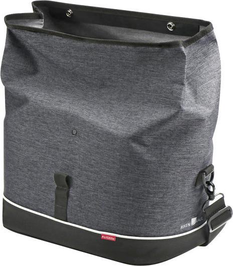 Produktbild KlickFix Klick-fix Rackpack City Tasche grau mit Rollverschluss, inkl. RT Adapter 25x25x21cm, bis max 6kg, 8l (8 l, Gepäckträgertasche)