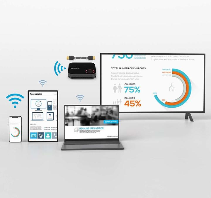 Actual product image Nedis Wireless HDMI™ Receiver | WLAN | 2400 MHz | 30.0 m (line of sight) | 4K@60Hz | 0.04 Gbps | PVC