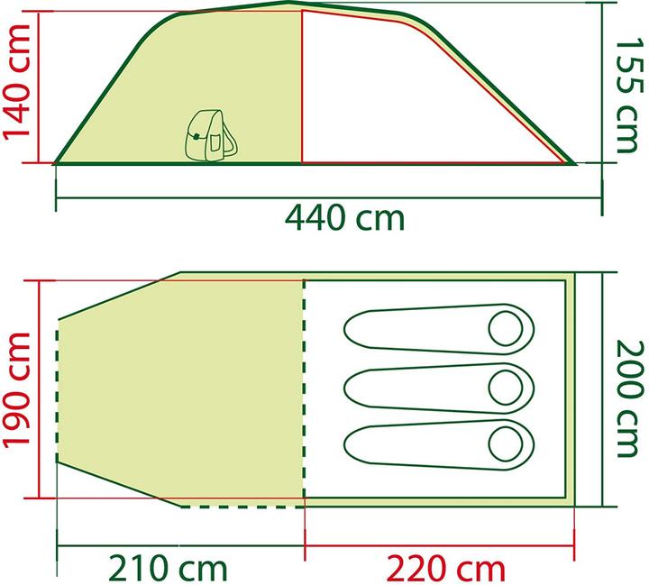 Actual product image Coleman Coastline 3 Plus (Tunnel tent, 7 kg, 3 persons)