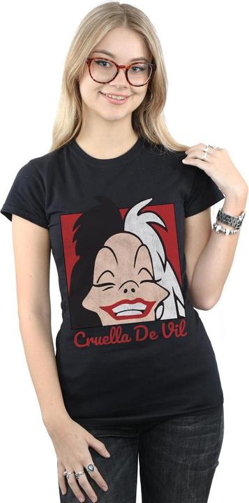Actual product image Disney Womens/Ladies Cruella De Vil Cropped Head Cotton T-Shirt (XL)