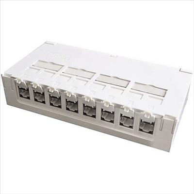 Produktbild Delock 8-Port Desktop Patchpanel, Hutschienenkit