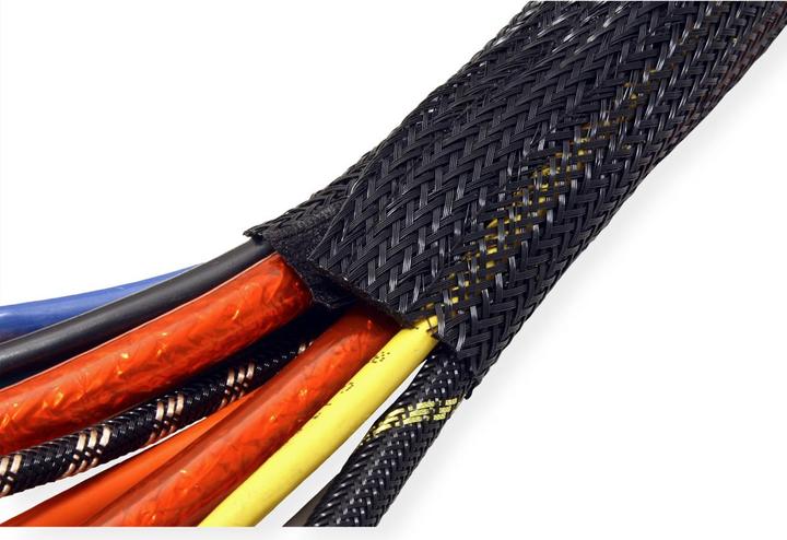 Produktbild Roline PVC Gewebeschlauch für Kabelbündelung, schwarz, 2,5 m (250 cm)