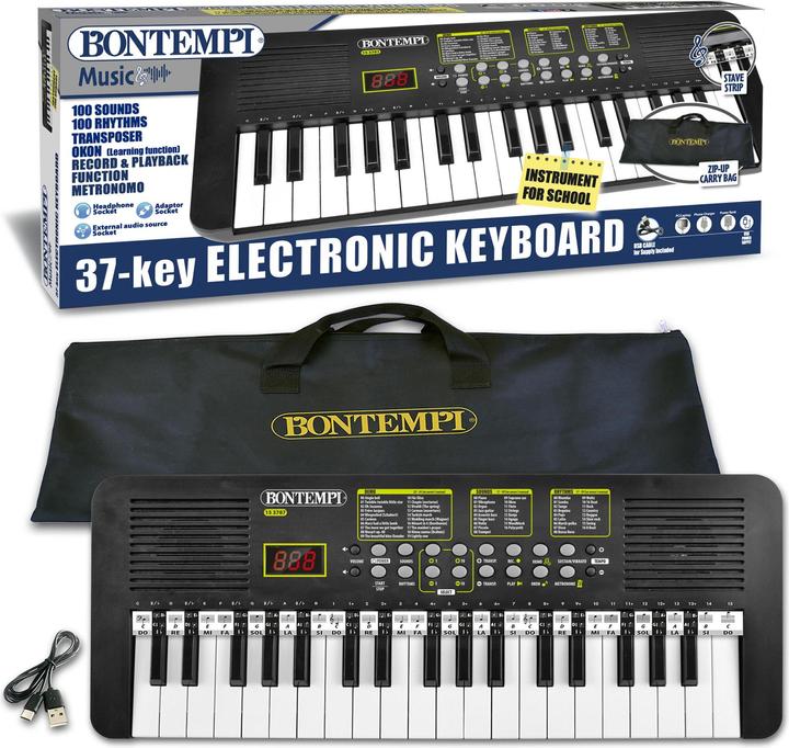 Actual product image Bontempi Electronic Keyboard 37 Keys LCD Display