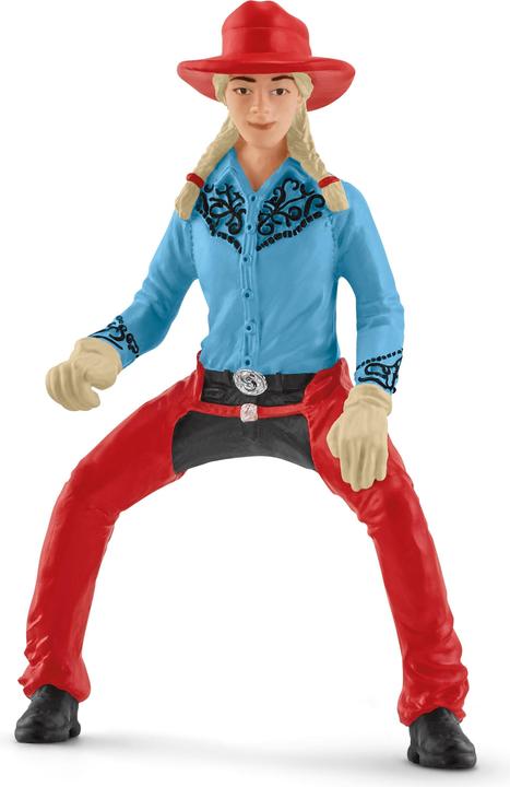 Actual product image Schleich Barrel racing with cowgirl