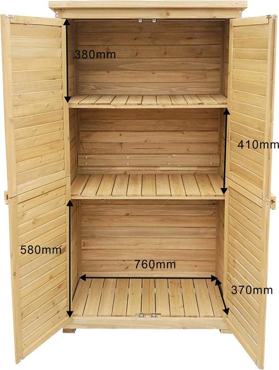 Produktbild Wiltec Gartenhaus Lamellentür Fichtenholz Bitumendach 870x465x1600mm Gerätehaus Schuppen