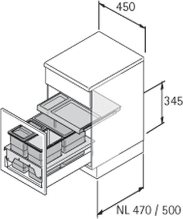 Immagine prodotto Hettich Abfalltrennsystem 2x8 L / 18 L InsertFlex 450 ant (18 l)