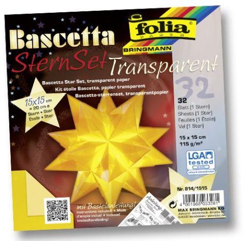 Produktbild Folia Faltblätter Bascetta-Stern midi gelb (32 x)