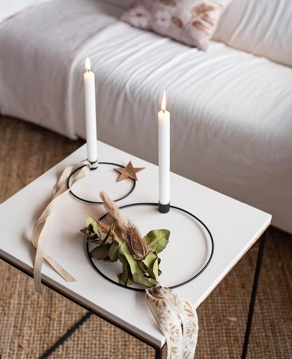 Actual product image Halbach Metal Candle Holder Ring Ø 25 cm, black
