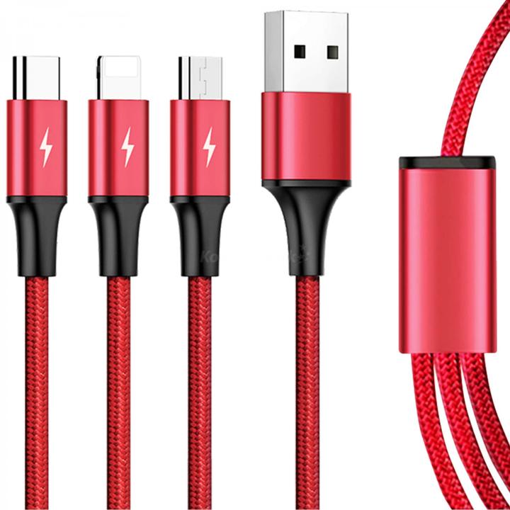 Image du produit Unitek USB-A – USB-C, Lightning, USB Micro B (1.20 m, USB 3.2 Gen 1)
