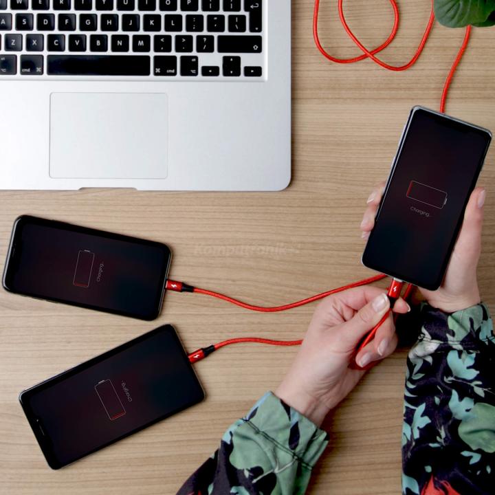 Image du produit Unitek USB-A – USB-C, Lightning, USB Micro B (1.20 m, USB 3.2 Gen 1)