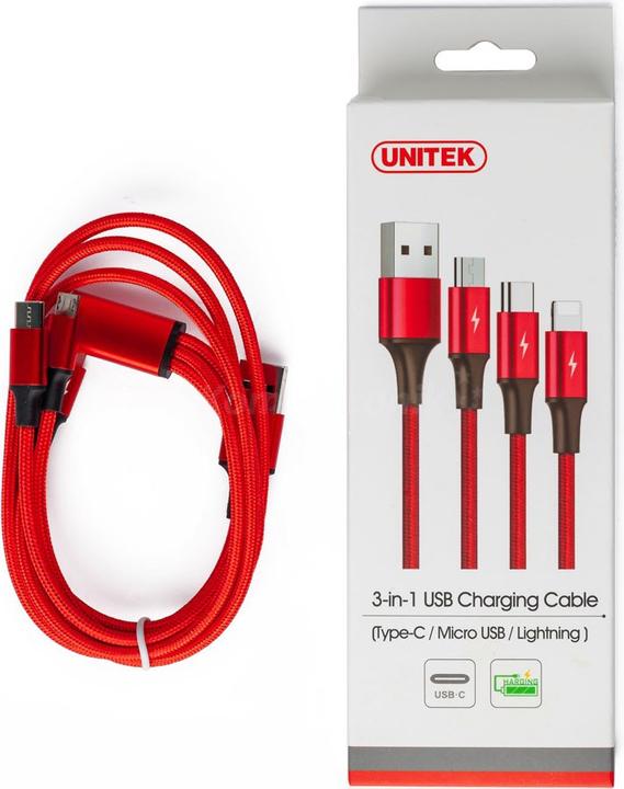 Image du produit Unitek USB-A – USB-C, Lightning, USB Micro B (1.20 m, USB 3.2 Gen 1)