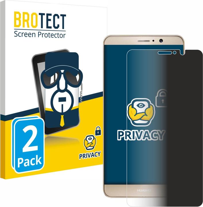 Productafbeelding BROTECT Anti-spionnetje privacyfolie Beschermfolie tegen blauw licht (2 Stuk, Huawei Mate 9)