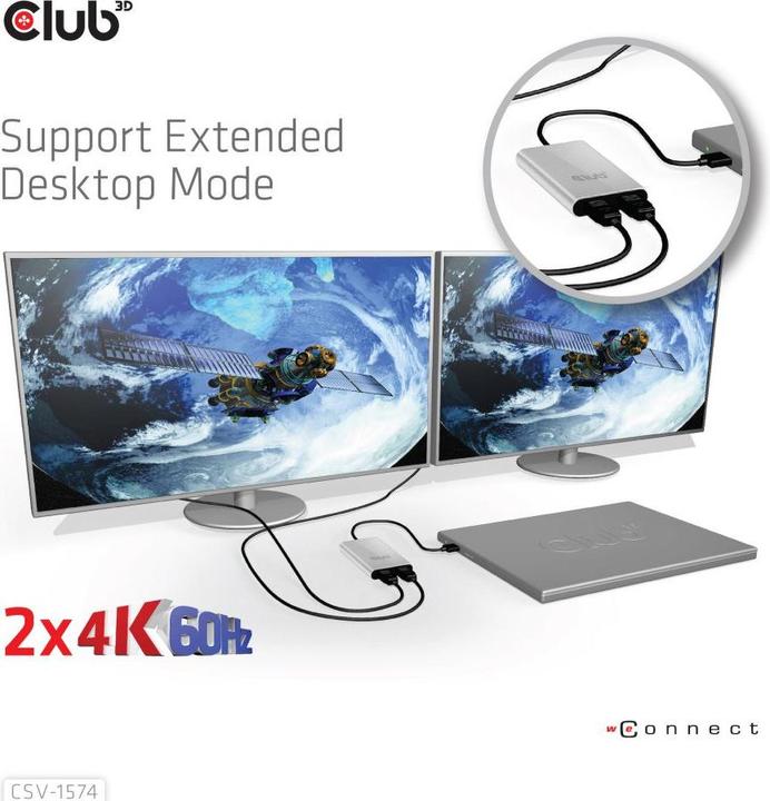 Produktbild Club 3D Thunderbolt 3 auf Dual HDMI 2.0 (HDMI, 20 cm)