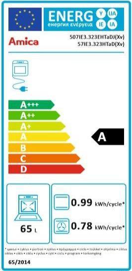 Energie-Label Amica induction cooker 57IE3.323HTaD(Xv)