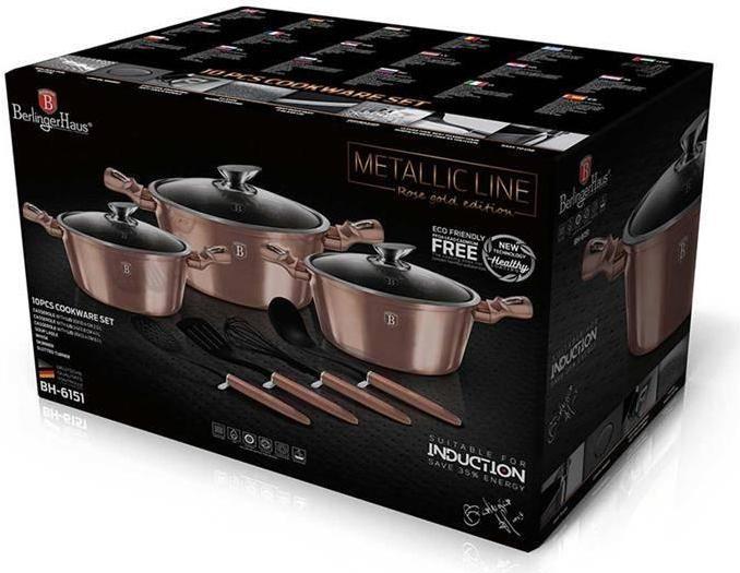 Actual product image BerlingerHaus Granite Pot Set Berlinger House Rose Gold Bh-6151 (Pan set + pot set, Aluminium)