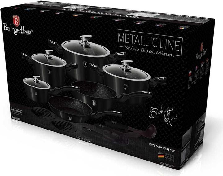 Image du produit BerlingerHaus Granite Pot Set (Ensemble de casseroles et de poêles de cuisson, Fonte d'aluminium)