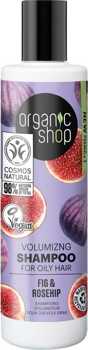 Image du produit Organic Shop Shampooing volumateur pour cheveux gras Figue et églantier 280ml (280 ml, Shampoing liquide)