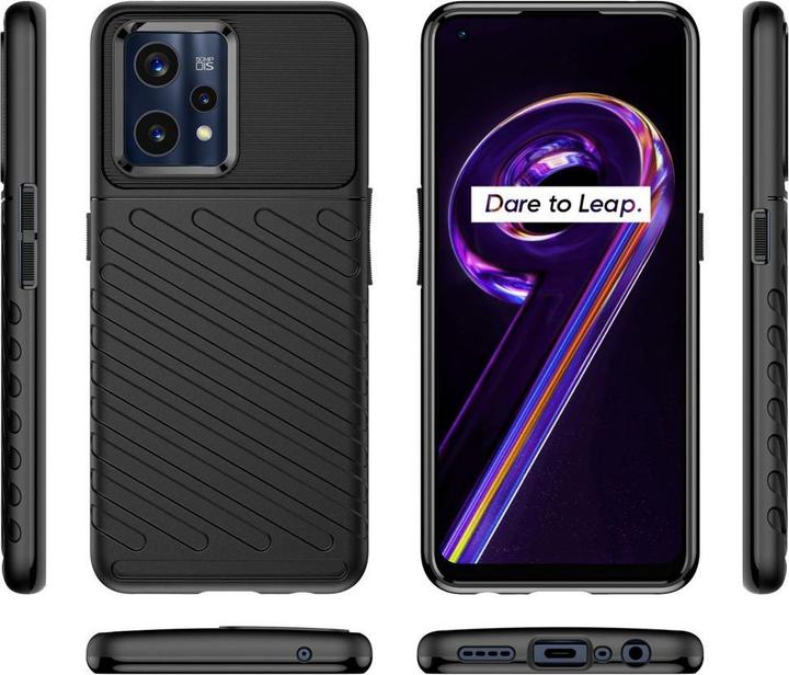 Actual product image Hurtel Thunder Case Flexible armoured cover for Realme 9 Pro + (9 Pro Plus) black (Realme 9 Pro Plus)