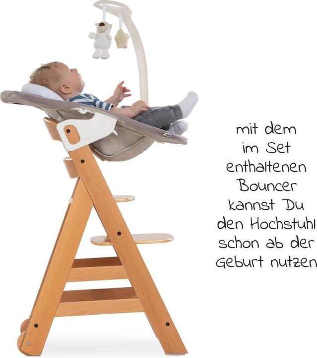 Produktbild Hauck Hochstühle Alpha Move Natur Newborn Set - 5-tlg. Hochstuhl (Hochstuhl)