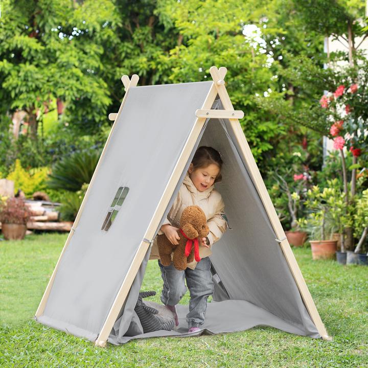 Produktbild Homcom Kinder Tipi Zelt mit Kissen, Bodenmatte und Aufbewahrungstasche