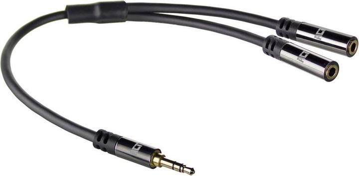 Immagine prodotto 0,15 metri Cavo splitter audio di alta qualità 3,5 mm jack maschio - 2x femmina (0.15 m, Connettore da 3,5 mm (AUX))