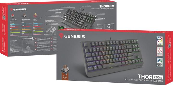 Actual product image Genesis Klawiatura Thor 230 TKL Outemu Brown (NKG-2079) (US, Cable)