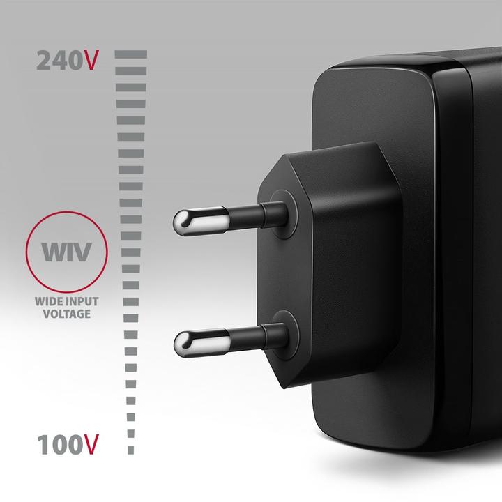 Produktbild Axagon ACU-DPQ100, GaN nabíječka do sítě, 3x port (USB-A + dual USB-C), PD3.0/PPS/QC4+/Apple (100 W)