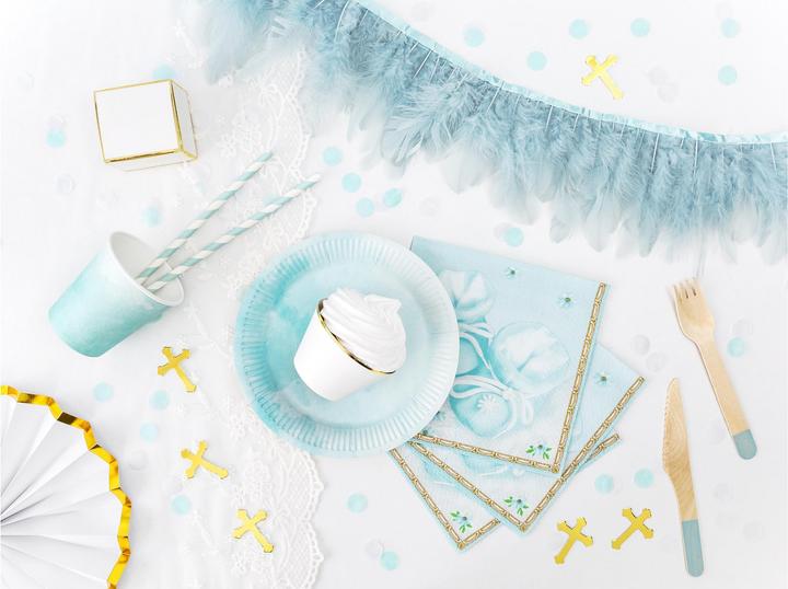 Actual product image Partydeco Wooden Cutlery Light Blue (18 x)