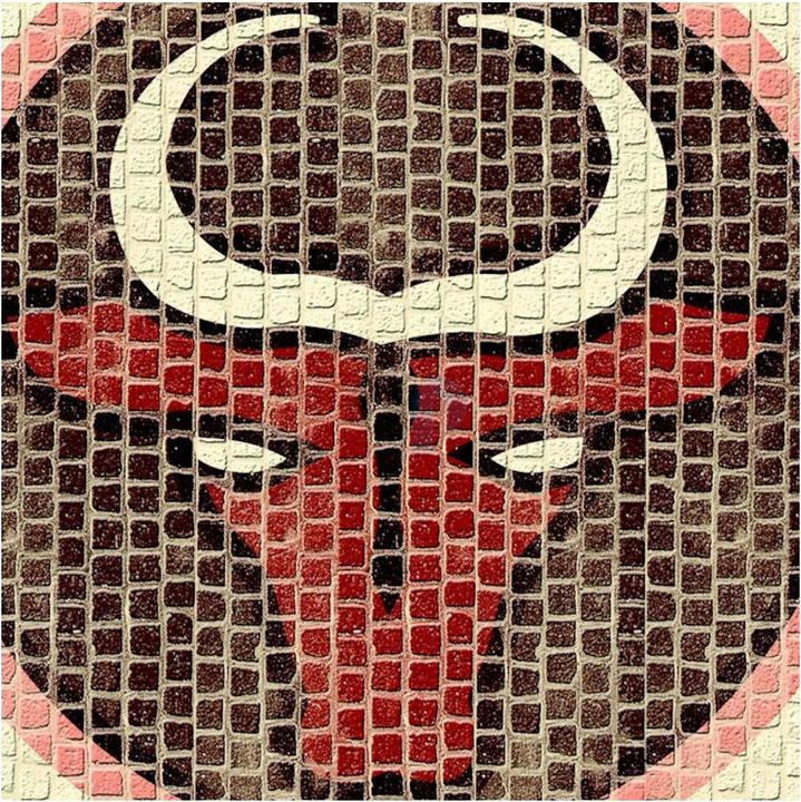 Image du produit Block Cuit. Mosaïque de pierre céramique - Signe du zodiaque Taureau (21 x 21 cm)