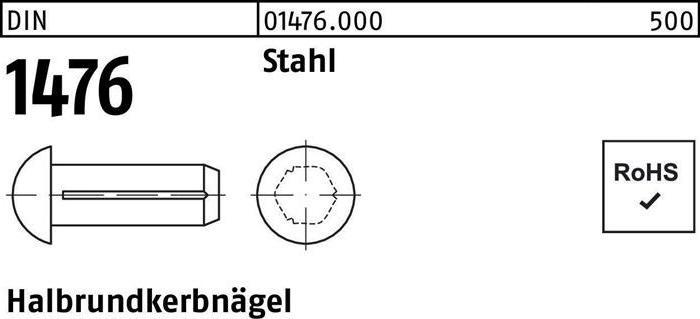 Produktbild Halbrundkerbnagel DIN 1476 2,5 x 6 Stahl DIN 1476