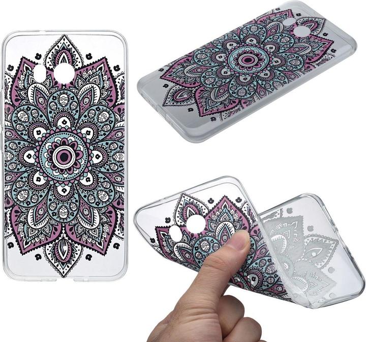 Actual product image König Design Henna Cover for Mobile HTC U11 Case Protection Sleeve Silicone Bumper Cases Tattoo Colourful (HTC U11)