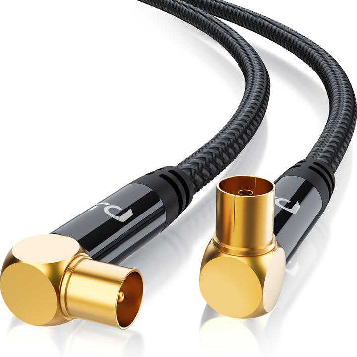 Immagine prodotto Primewire Cavo antenna HDTV angolato con intreccio, cavo coassiale premium 135dB / 75 Ohm, cavo TV, 4K HDTV (135 dB, Cavi antenna)