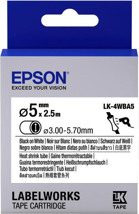 Epson Label Cassette Lk-4wba5 (1.20 cm, Black)