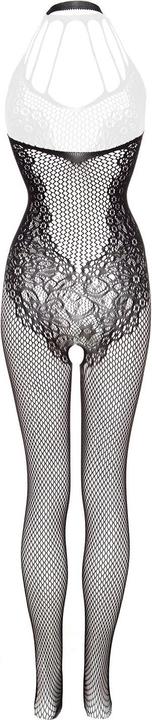 Image du produit Christine Le Duc Combinaison résille ouverte à l'entrejambe avec dentelle fleurie - Noir (Taille unique)