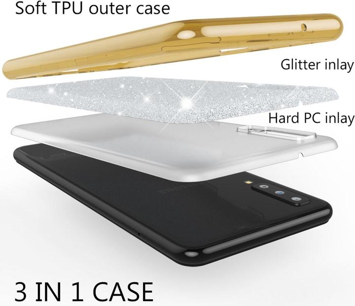 Immagine prodotto Nalia Coperchio del telefono cellulare Glitter (Samsung Galaxy A7 (2018))