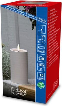 Produktbild LED Kunststoffkerze sand 1873-970 Aussen 1873-970 6h Timer D7 H12,5cm 2xAA (1 x)